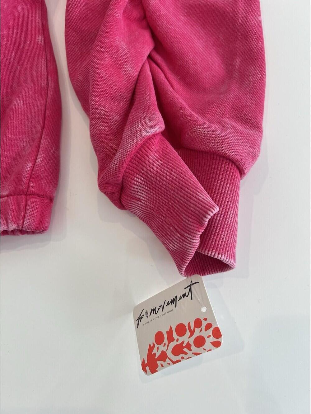 $98 Free people Movement Valley Girl Sweat Heather Pink Sweatshirt Pullover XS - Picture 9 of 10